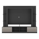 Ver imagem 2 de Rack Estante Com Painel Tv 65" E 2 Portas Catar Multimóveis Br3395 Preto/lacca Fumê