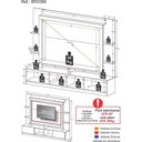 Ver imagem 4 de Rack Estante Com Painel Tv 65" E 2 Portas Catar Multimóveis Br3395 Preto/lacca Fumê