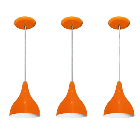 Luminárias pendentes balcão 3 un Laranja