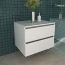 Ver imagem 2 de Gabinete Banheiro 2 Gavetas 60cm Suspenso Multimóveis CR10087 Branco