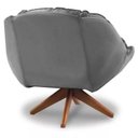 Ver imagem 2 de Poltrona Decorativa Estofada Base Giratória Califórnia Cor:cinza