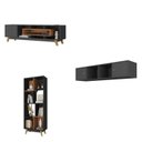 Ver imagem 4 de Estante Home para TV até 65 Polegadas com 3 Portas Vision Grafite Yescasa