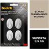 Kit com 8 Gancho 3m Scotch Transparente Pequeno - 2