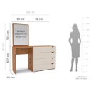 Ver imagem 4 de Cômoda Penteadeira Porto 4 Gavetas com Espelho 149x160cm Creme/Freijó 240889