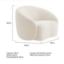 Ver imagem 4 de Kit Sofá 3 Lugares 180cm e 2 Poltronas Orgânica Luxo Recepção Amore Bouclé - Adj Decor