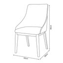 Ver imagem 6 de Kit 6 Cadeiras de Jantar Elisa Nobre Estofada Liso Linho Bege Base Madeira Maciça Preto