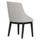 Ver imagem 5 de Kit 6 Cadeiras de Jantar Elisa Nobre Estofada Liso Linho Bege Base Madeira Maciça Preto