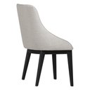 Ver imagem 4 de Kit 6 Cadeiras de Jantar Elisa Nobre Estofada Liso Linho Bege Base Madeira Maciça Preto