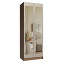 Ver imagem 1 de Guarda-Roupa Modulado 2 Portas com Espelho 4 Gavetas 1 Cabideiro Rustic/Crema Neo Madesa