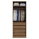 Ver imagem 4 de Guarda-Roupa Modulado 2 Portas com Espelho 4 Gavetas 1 Cabideiro Rustic/Crema Neo Madesa