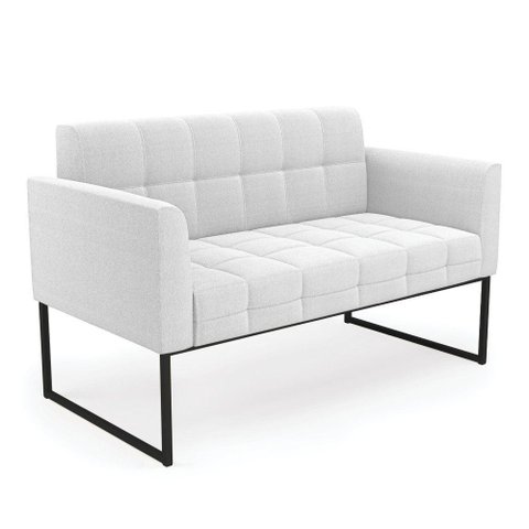 Sofá Namoradeira 2 Lugares Industrial Preto Elisa Bouclê D03 - D'Rossi Cor Off White