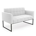 Ver imagem 1 de Sofá Namoradeira 2 Lugares Industrial Preto Elisa Bouclê D03 - D'Rossi Cor Off White