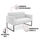 Ver imagem 3 de Sofá Namoradeira 2 Lugares Industrial Preto Elisa Bouclê D03 - D'Rossi Cor Off White