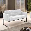 Ver imagem 7 de Sofá Namoradeira 2 Lugares Industrial Preto Elisa Bouclê D03 - D'Rossi Cor Off White