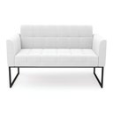 Ver imagem 4 de Sofá Namoradeira 2 Lugares Industrial Preto Elisa Bouclê D03 - D'Rossi Cor Off White