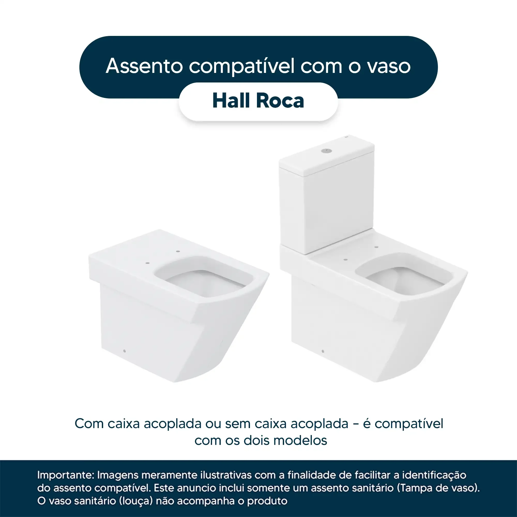 Assento Sanitario Poliester Hall Branco para vaso Roca - 4