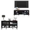 Conjunto Sala de Estar Rack + Painel TV 65" e Aparador Retrô Sofia Multimóveis Preto - 5
