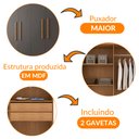 Ver imagem 5 de Guarda Roupa Solteiro Hera 4 Portas Rufato