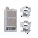 Ver imagem 1 de Kit Sapateira Spin Tropical 2 Portas e 2 Mesas de Cabeceira/centro Poquema