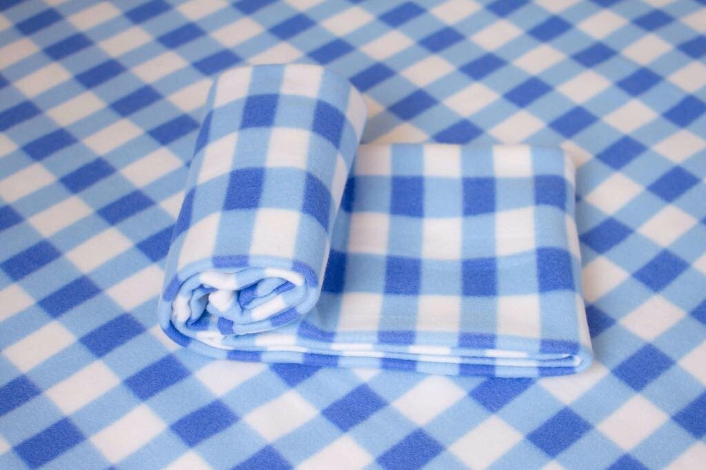 Cobertor Polar Soft COBERTORES PARAHYBA Solteiro Xadrez azul claro - 2