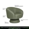 Poltrona Decorativa Liz Giratória Linho Verde Claro - Nexta Casa - 4