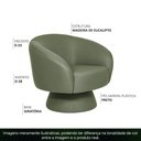 Ver imagem 4 de Poltrona Decorativa Liz Giratória Linho Verde Claro - Nexta Casa