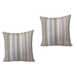 Almofadas Cheias Havana Impermeável Estampa Digital 100% Algodão Listrada Kit 2 43cmx43cm - 1