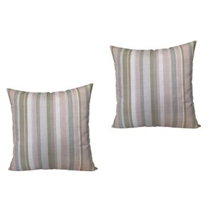 Almofadas Cheias Havana Impermeável Estampa Digital 100% Algodão Listrada Kit 2 43cmx43cm