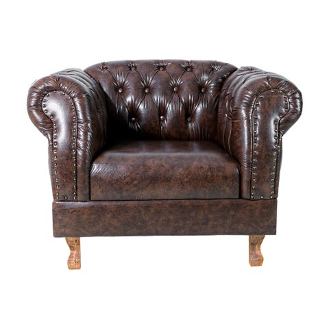 Poltrona Chesterfield Duque Para Sala, Tv, Estar, Recepção, Barbearia , Decoração - Corano Marrom