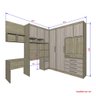 Guarda Roupa Dormitório Modulado Master Solteiro Canto c/ Painel p/ TV Mesa Escrivaninha c/ Nicho -  - 5