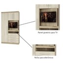 Ver imagem 4 de Guarda Roupa Dormitório Modulado Master Solteiro Canto c/ Painel p/ TV Mesa Escrivaninha c/ Nicho - 