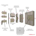 Ver imagem 3 de Guarda Roupa Dormitório Modulado Master Solteiro Canto c/ Painel p/ TV Mesa Escrivaninha c/ Nicho - 