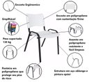 Ver imagem 5 de Cadeira Iso para Escola Escritório Comércio Branca Base Preta Ecomhome