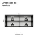 Ver imagem 7 de Armário Aéreo 2 Portas 120cm MDP Porta de Bater Preto Pieta Madesa