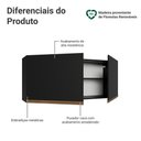 Ver imagem 4 de Armário Aéreo 2 Portas 120cm MDP Porta de Bater Preto Pieta Madesa