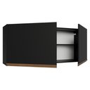 Ver imagem 5 de Armário Aéreo 2 Portas 120cm MDP Porta de Bater Preto Pieta Madesa