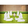 Presépio Branco para Jardim Natal Iluminado 10 Peças 90Cm - 1