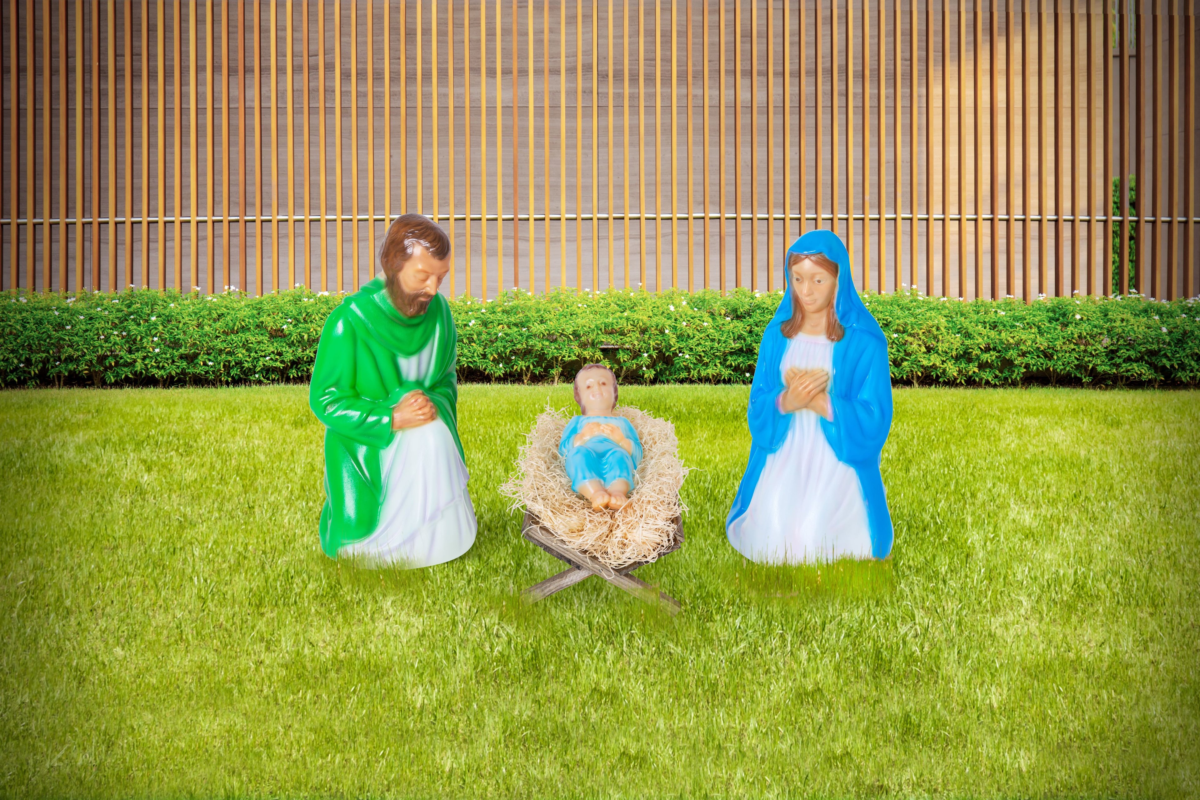 Presépio Natal Iluminado Para Jardim 04 Peças Colorido | MadeiraMadeira