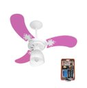 Ver imagem 1 de Ventilador Teto Super Baby Colors 3pás Mdf Branco/rosa 220v+controle Venti-delta