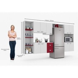 Cozinha Completa 5 Peças 5 Portas Anabela com Paneleiro Duplo Suspenso Anita Yescasa - 4