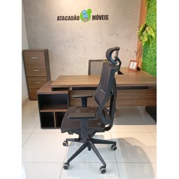 Cadeira Darix X Plaxmetal Poliéster Preto Slider Braço - 5