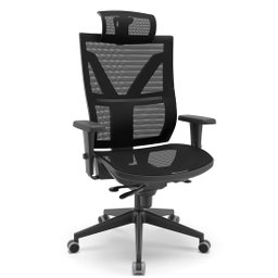 Cadeira Darix X Plaxmetal Poliéster Preto Slider Braço - 1