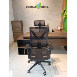 Cadeira Darix X Plaxmetal Poliéster Preto Slider Braço - 4