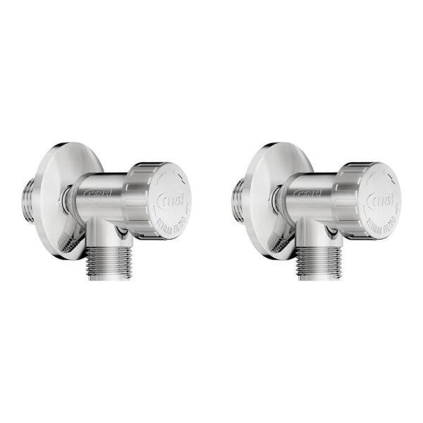 Registro Regulador de Vazão Cromado 1/2 Censi Kit com 2 - 1