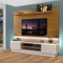 Ver imagem 1 de Rack Moderno com Painel e LED Carvalho Off White London Luapa