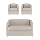 Ver imagem 1 de 2 Poltronas e Namoradeira Decorativa Reforçada Suede Bege