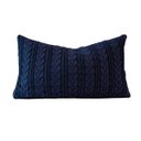 Ver imagem 1 de Almofada de Tricot Azul Marinho Retangular:Completa