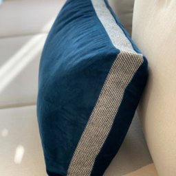 Almofada Italian Design Azul Marinho Retangular:Completa - 3