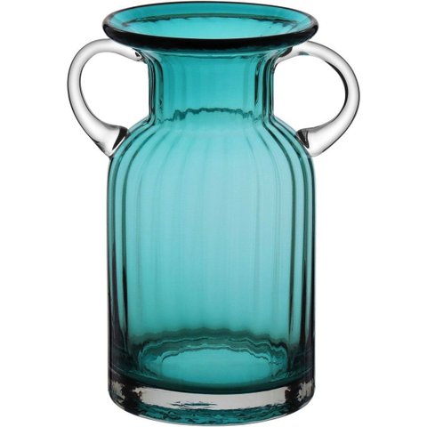 Vaso Decorativo Enfeite Casa Home&Co 20x15x15cm Vidro Azul