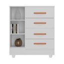 Ver imagem 4 de Cômoda para Quarto Infantil 4 Gavetas 1 Porta com Pés Lite Branco